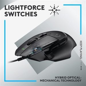 Logitech G502 X Gaming Mouse, Hero 25K Sensor, Wired, Black