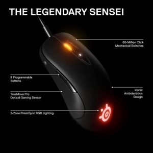 SteelSeries SENSEI TEN Wired Ambidextrous Gaming Mouse 62527 Black