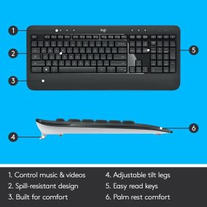 Logitech MK540 ADVANCED Wireless Keyboard and Mouse Combo