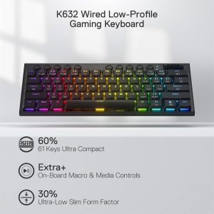Redragon Horus Mini K632 Mechanical Gaming Keyboard 60% Wired - - K632W-RGB