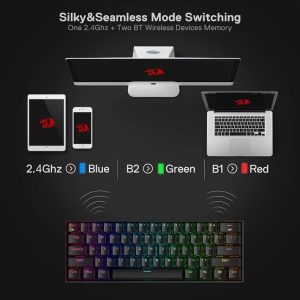 Redragon DRACONIC PRO K530W 60% Compact RGB Wireless Mechanical Gaming Keyboard Red Switches