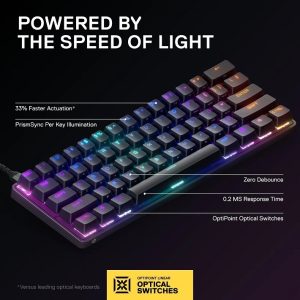 SteelSeries Apex 9 Mini Optical Gaming Keyboard - OptiPoint Optical Switches - US English - 64837