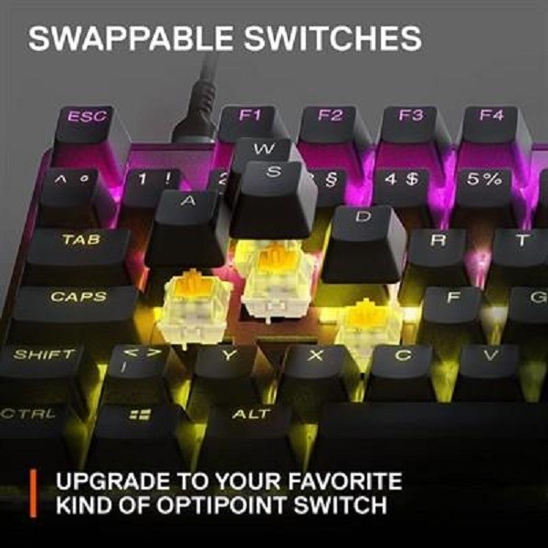 SteelSeries Apex 9 TKL Next Gen Optical Gaming Keyboard - OptiPoint Optical Switches - US English - 64847 - Image 4